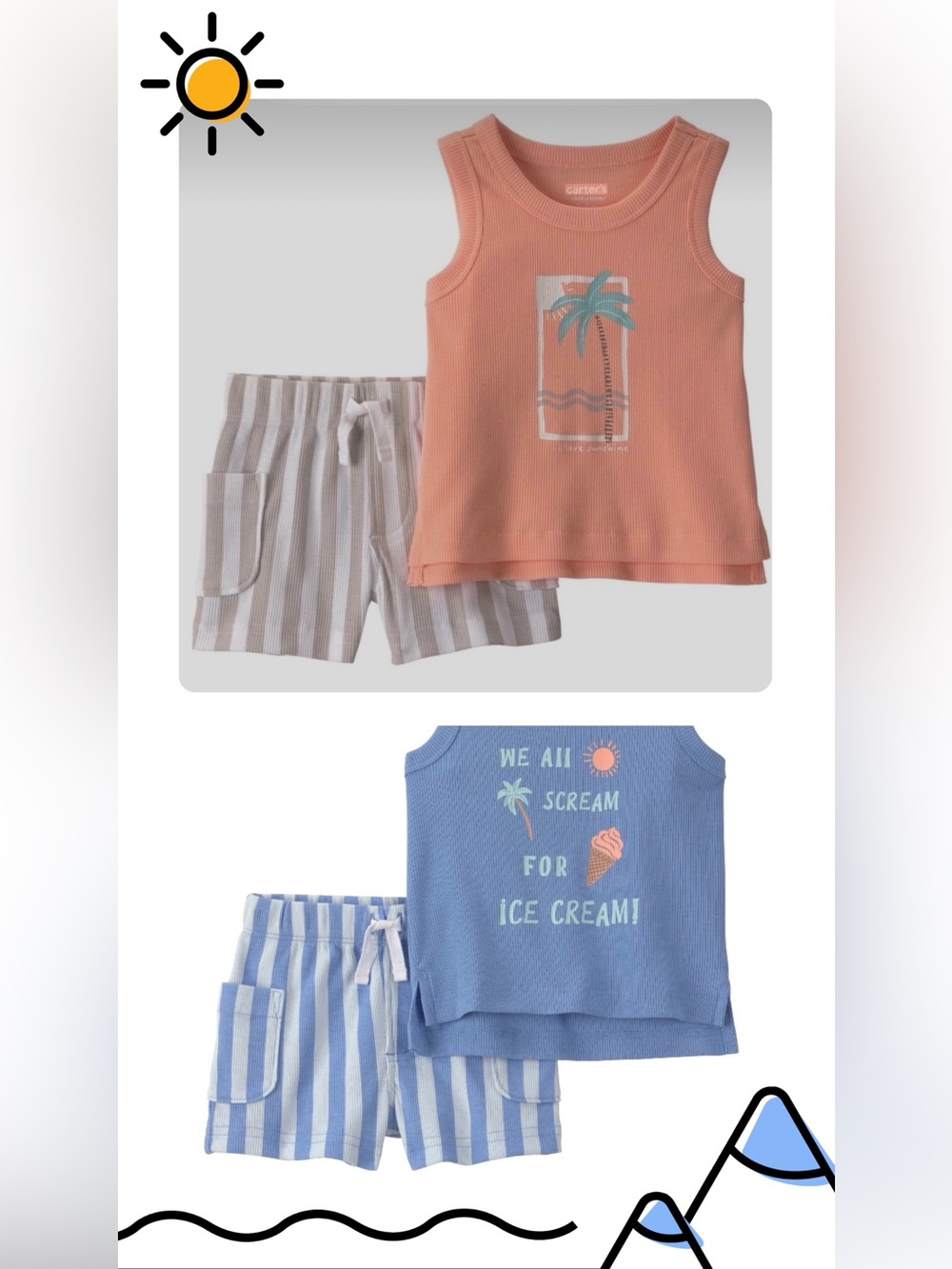 2 Tank/Short Sets